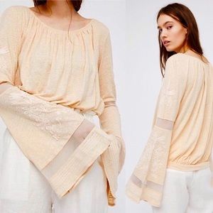 Free People Bonjour Bell Sleeve Top